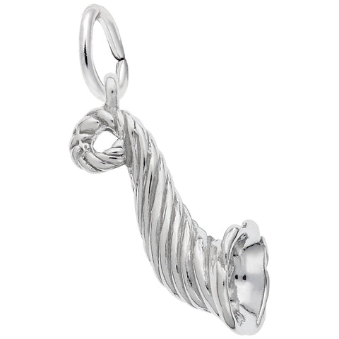 Horn Of Plenty Charm In 14K White Gold