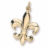 Fleur De Lis Charm in 10k Yellow Gold