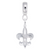 Fleur De Lis Charm Dangle Bead In Sterling Silver