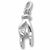 Goodluck Hand charm in 14K White Gold