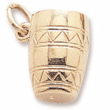 Drum, Bongo Charm in 10k Yellow Gold