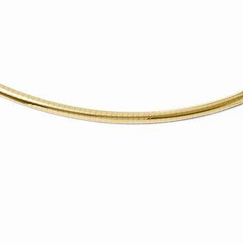 14K Yellow Gold Domed Omega, 18 inch x 4mm, Jewelry Chains and Necklace