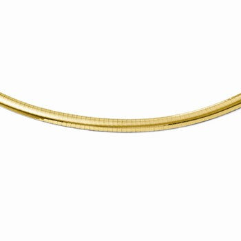 14K Yellow Gold Domed Omega, 18 inch x 6mm, Jewelry Chains and Necklace