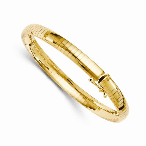 14K Yellow Gold Domed Omega Bracelet