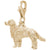 Gldn Retriever, Dog Charm In Yellow Gold