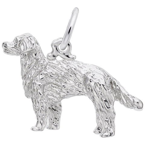 Gldn Retriever, Dog Charm In Sterling Silver