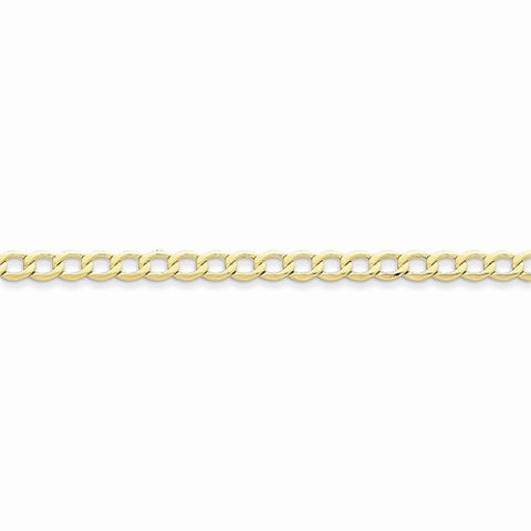 10K Yellow Gold Semi-Solid Curb Link Chain Bracelet