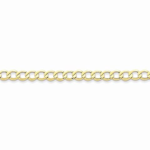 10K Yellow Gold Semi-Solid Curb Link Chain Bracelet
