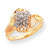 10k Tri-color Black Hills Gold Diamond Womens Ring