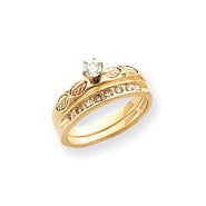 10k Tri-color Black Hills Gold Womens Diamond Set, Size 6, (0.41 ctw, I1-I2 Clarity), Ring