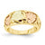 10k Tri-color Black Hills Gold Womens Wedding Band