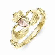10k Black Hills Gold Men's Claddagh Ring