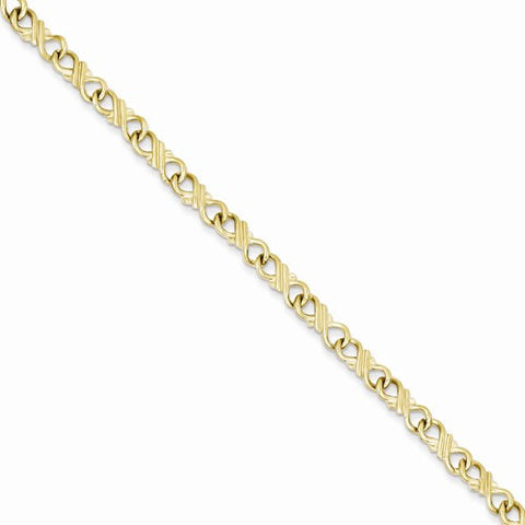 10K Yellow Gold Solid Polished Fancy Bracelet