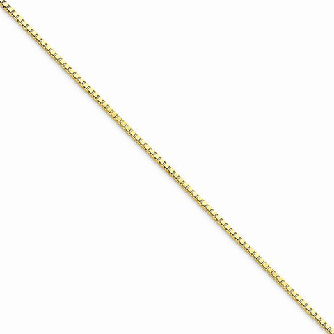 10K Yellow Gold Box Chain Anklet