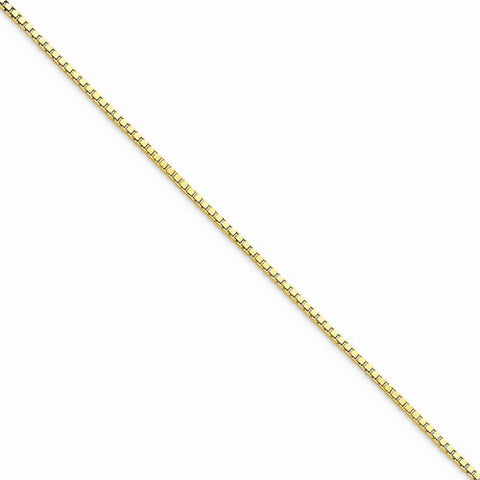 10K Yellow Gold Box Chain Anklet