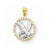 10k Yellow Gold & Rhodium CZ Circle w/Eagle Pendant, Pendants for Necklace