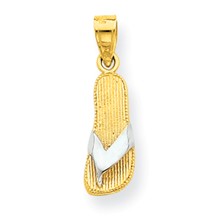 10k Yellow Gold & Rhodium Flip Flop Charm hide-image