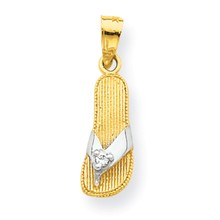 10k Yellow Gold CZ Flip Flop Charm hide-image