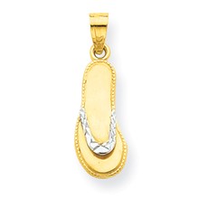 10k Yellow Gold & Rhodium Flip Flop Charm hide-image