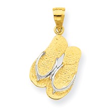 10k Yellow Gold & Rhodium Flip Flops Charm hide-image