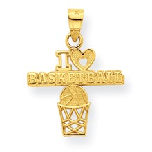 10k Yellow Gold I Love Basketball Charm hide-image