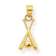 10k Yellow Gold Baseball w/Bats Charm hide-image