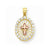 10k Gold Two-tone CZ Cross Pendant, Pendants for Necklace