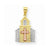 10k Gold Two-tone Church Pendant, Pendants for Necklace