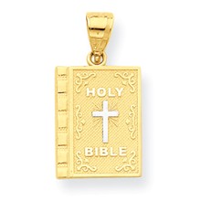 10k Yellow Gold & Rhodium Holy Bible Charm hide-image