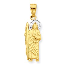 10k Yellow Gold & Rhodium Saint Jude Charm hide-image