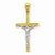 10k Yellow Gold & Rhodium Crucifix Pendant, Fine Pendants for Necklace