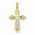 10k Yellow Gold & Rhodium Filigree Crucifix Pendant, Gorgeous Pendants for Necklace