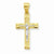 10k Yellow Gold & Rhodium Crucifix Pendant, Classy Pendants for Necklace
