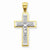 10k Yellow Gold & Rhodium Crucifix Pendant, Alluring Pendants for Necklace