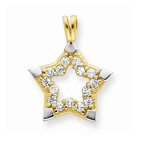10k Yellow Gold CZ Star Pendant, Pendants for Necklace