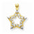 10k Yellow Gold CZ Star Pendant, Pendants for Necklace