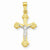 10k Yellow Gold & Rhodium Crucifix Pendant, Fine Pendants for Necklace