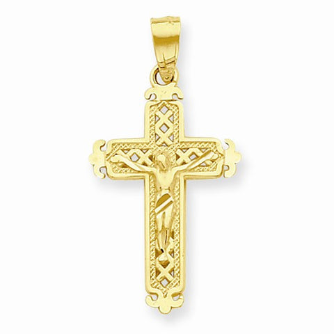 10k Yellow Gold Crucifix pendant, Pretty Pendants for Necklace