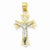 10k Yellow Gold & Rhodium Filigree Crucifix Pendant, Gorgeous Pendants for Necklace
