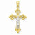 10k Yellow Gold & Rhodium Crucifix pendant, Adorable Pendants for Necklace