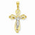 10k Yellow Gold & Rhodium Diamond-Cut Crucifix pendant, Beautiful Pendants for Necklace