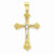 10k Yellow Gold & Rhodium Fleur de Lis Crucifix pendant, Fine Pendants for Necklace