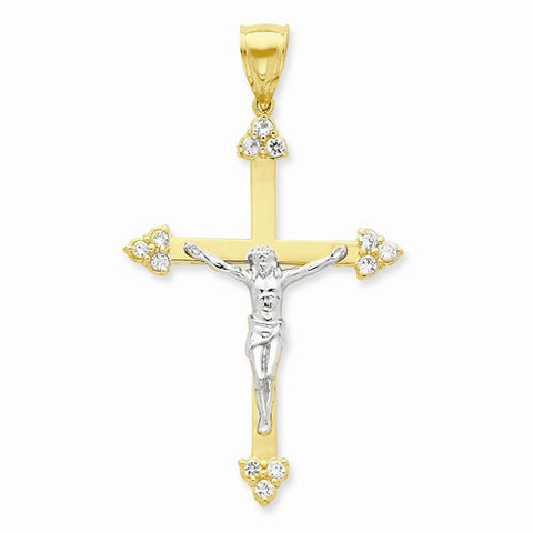 10k Yellow Gold CZ Crucifix pendant, Appealing Pendants for Necklace
