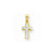 10k Yellow Gold & Rhodium Tiny Diamond-Cut Cross pendant, Adorable Pendants for Necklace