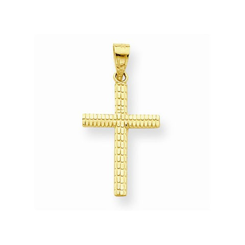 10k Yellow Gold Diamond-Cut Cross pendant, Delightful Pendants for Necklace