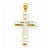 10k Yellow Gold & Rhodium Diamond-Cut Cross pendant, Fine Pendants for Necklace