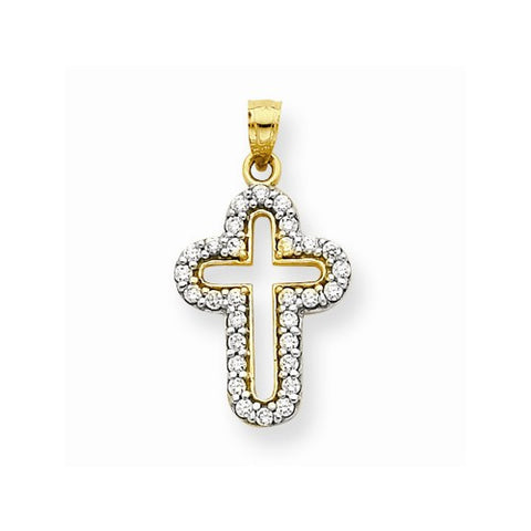 10k Yellow Gold CZ Cross pendant, Beautiful Pendants for Necklace