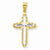 10k Yellow Gold & Rhodium Diamond-Cut Cross pendant, Adorable Pendants for Necklace