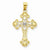 10k Yellow Gold & Rhodium Cross pendant, Exquisite Pendants for Necklace