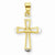 10k Yellow Gold & Rhodium CZ Cross Pendant, Pendants for Necklace